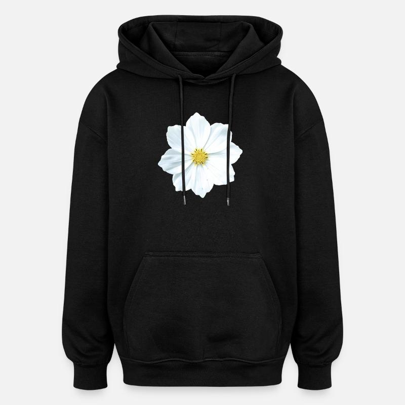 Blume - Oversized Unisex Hoodie - Schwarz