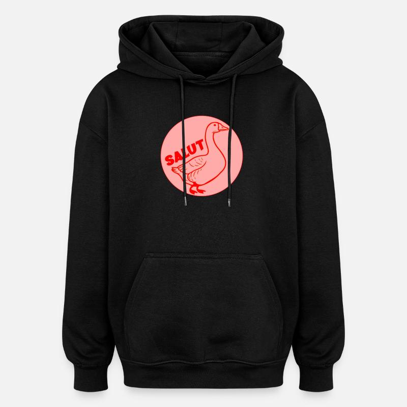 Fun Goose Hallo - Oversized Unisex Hoodie - Schwarz