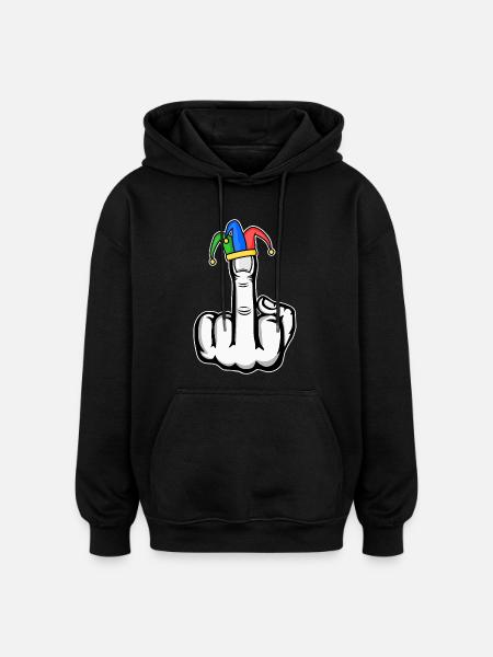 Mittelfinger Stingerfinger Karneval - Oversized Unisex Hoodie - Schwarz