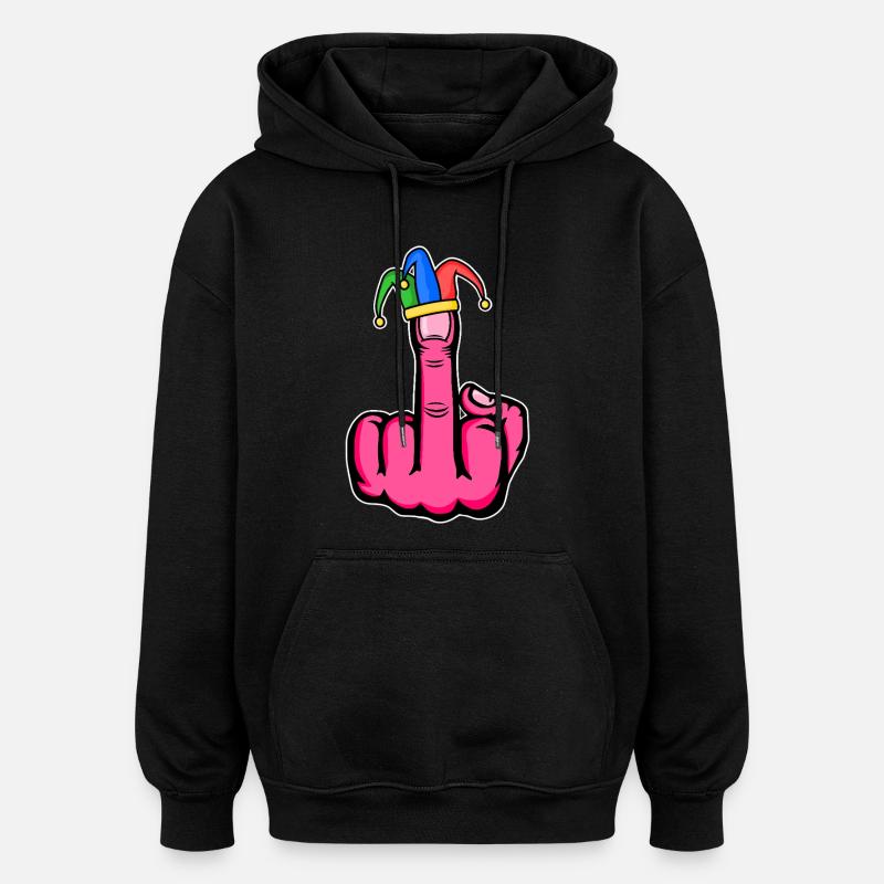 Mittelfinger Stingerfinger Karneval - Oversized Unisex Hoodie - Schwarz