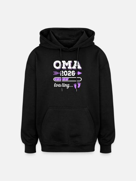 Oma 2026 Loading Schwangerschaft Geschenkidee - Oversized Unisex Hoodie - Schwarz
