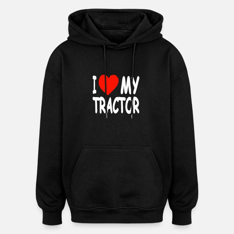 Traktor - Oversized Unisex Hoodie - Schwarz