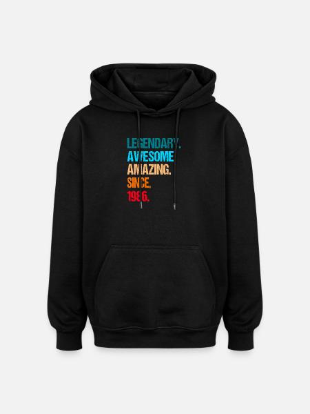 40th birthday 1986 - Oversized Unisex Hoodie - black