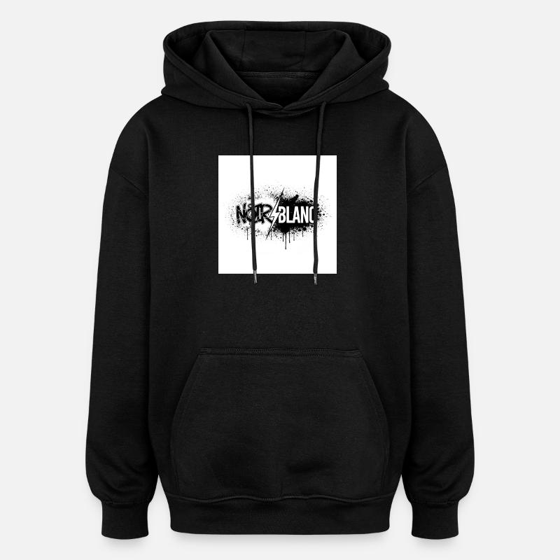 Nordweißer Graffiti-Blitz - Oversized Unisex Hoodie - Schwarz