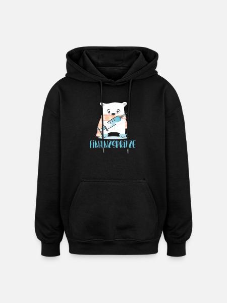 FINANZSPRITZE GELD BÄREN - Oversized Unisex Hoodie - Schwarz