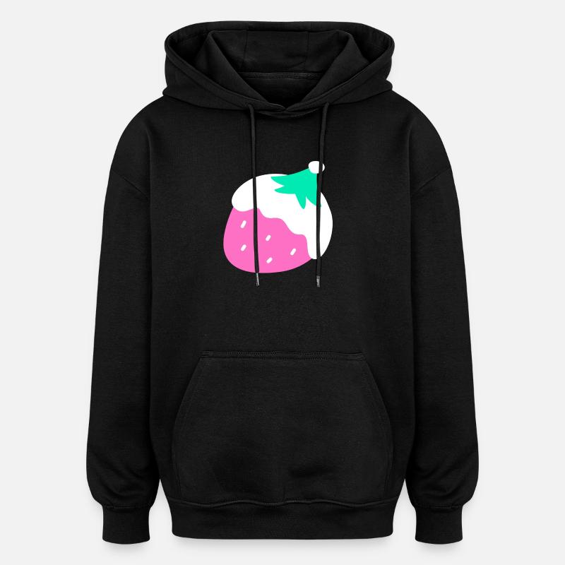 Erdbeeren – Weihnachten - Oversized Unisex Hoodie - Schwarz
