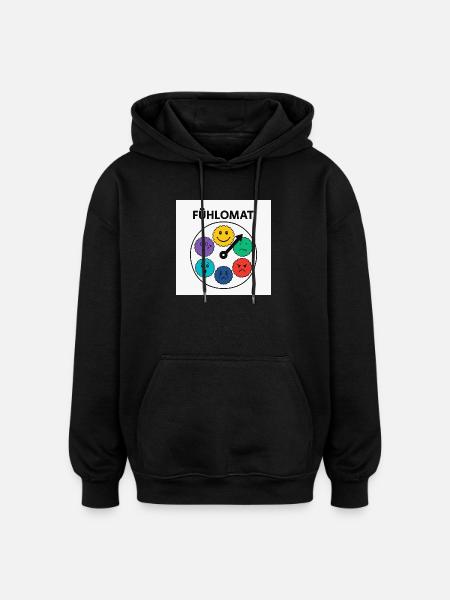Feelomat Mood Clock - Oversized Unisex Hoodie - black