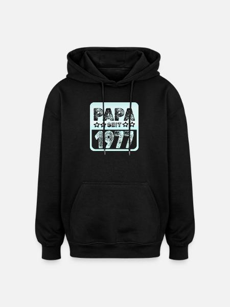 1977 - Oversized Unisex Hoodie - Schwarz