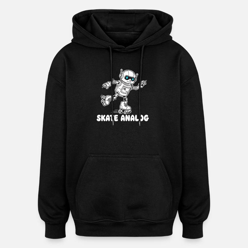 Roboter Skate Analog - Oversized Unisex Hoodie - Schwarz