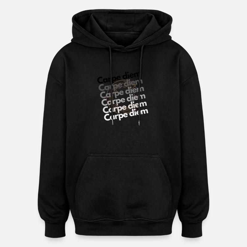 carpe diem - Sweat à capuche oversize unisexe - noir