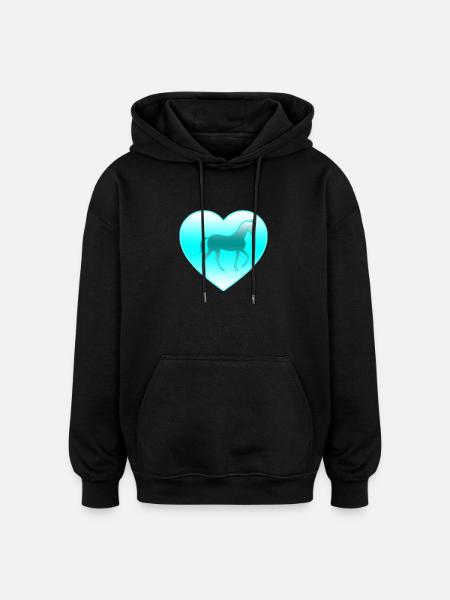 horses - Oversized Unisex Hoodie - black
