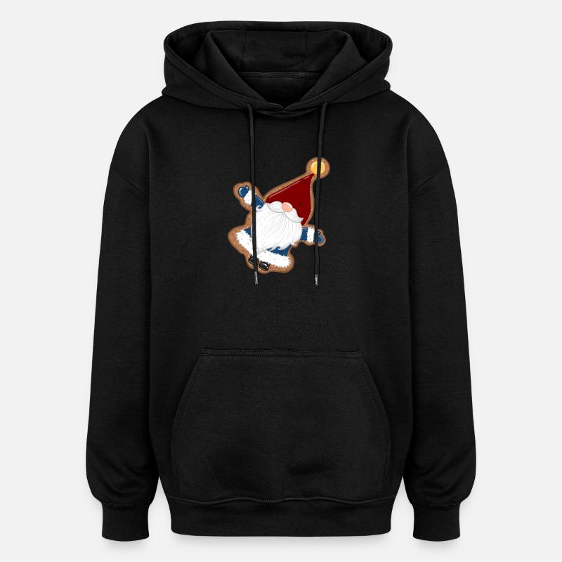 BiscuitSanta in a gingerbread frame - Oversized Unisex Hoodie - black