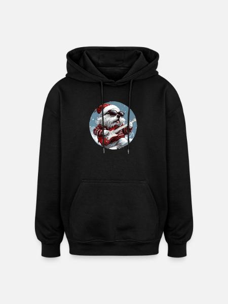 Kangal Dog Christmas Guitar - Oversized Unisex Hoodie - black