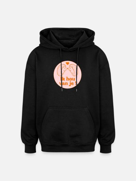 Ich liebe dich – Igel - Oversized Unisex Hoodie - Schwarz