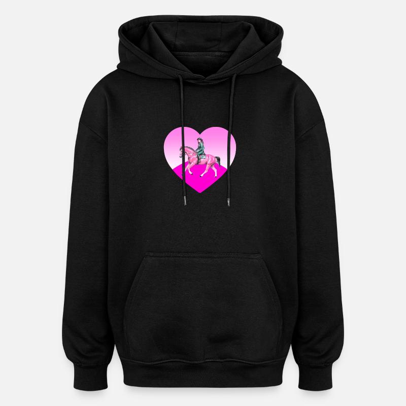 Pferde - Oversized Unisex Hoodie - Schwarz