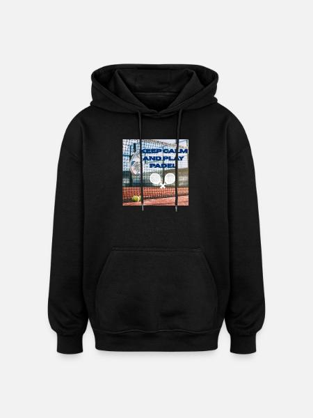 Keep calm and play padel - Oversized Unisex Hoodie - black