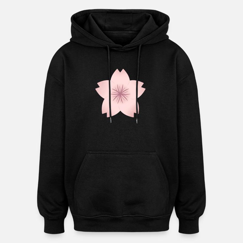 Blush Cherry Bloom - Oversized Unisex Hoodie - black