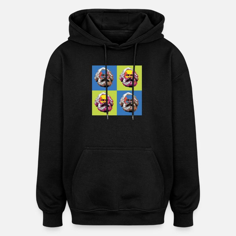 Karl Marx & Kommunismus & Kommunist - Oversized Unisex Hoodie - Schwarz
