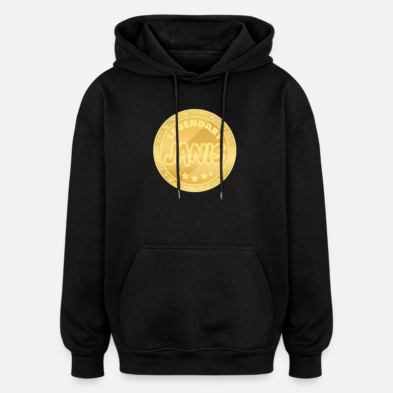 Janis as a first name - Oversized Unisex Hoodie - black