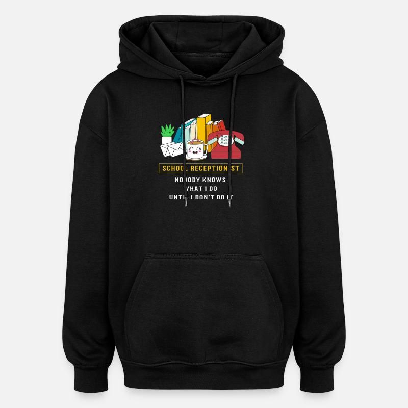 École des réceptionnistes - Sweat à capuche oversize unisexe - noir