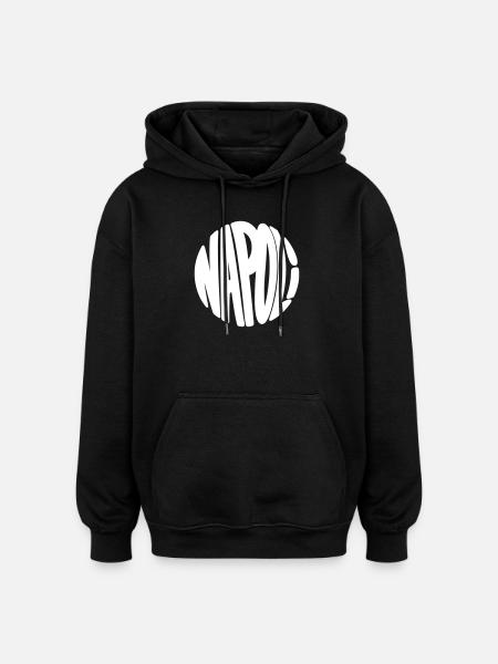 Napoli in a circle lettering - Oversized Unisex Hoodie - black