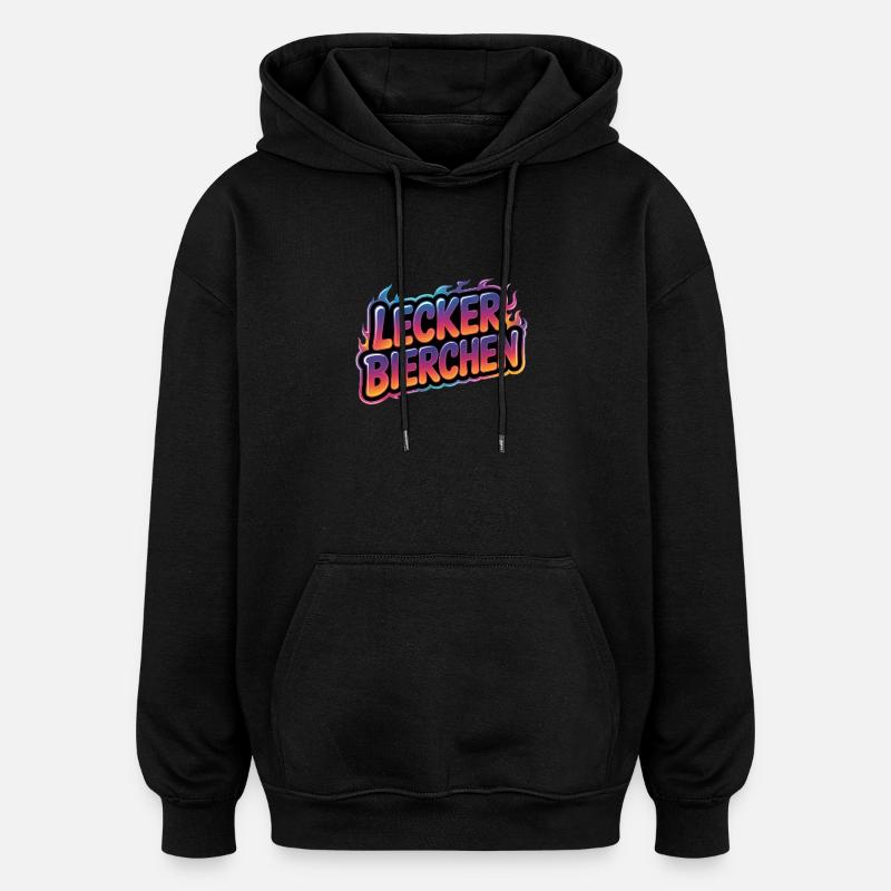 Lecker Bierchen - Funny Alcohol T-Shirt - Oversized Unisex Hoodie - black