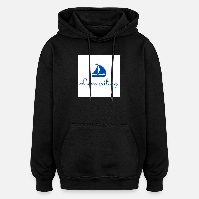 J’adore la voile - Sweat à capuche oversize unisexe - noir