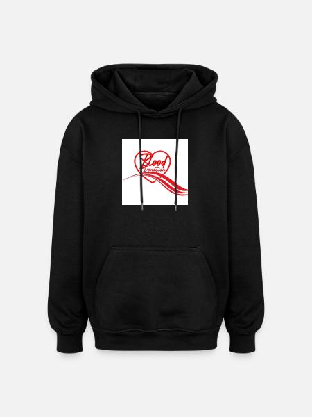 Blood Donation Heart Logo - Oversized Unisex Hoodie - black