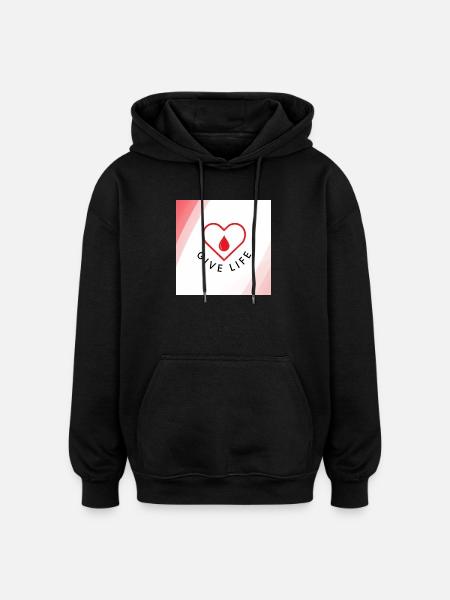 Schenken Sie Leben: Blutspenderherz - Oversized Unisex Hoodie - Schwarz