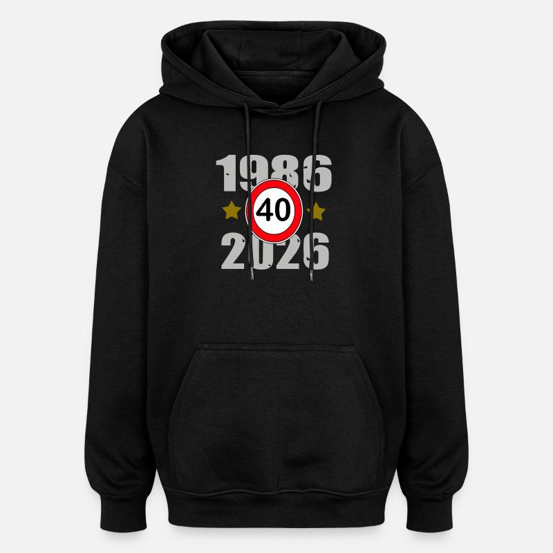 1986–2026 : 40e anniversaire - Sweat à capuche oversize unisexe - noir
