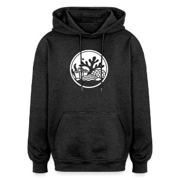 Symbole corallien Océan récif corallien - Sweat à capuche oversize unisexe - charbon - Devant - Noah (186cm)