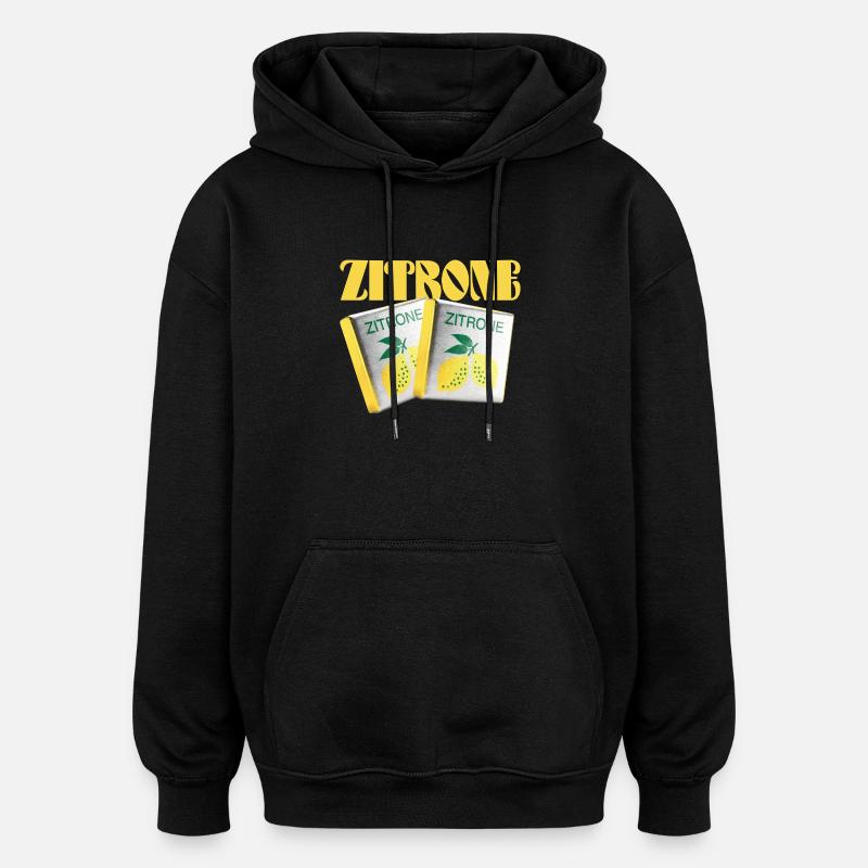 Halloren Frukas Lemon - Sweat à capuche oversize unisexe - noir