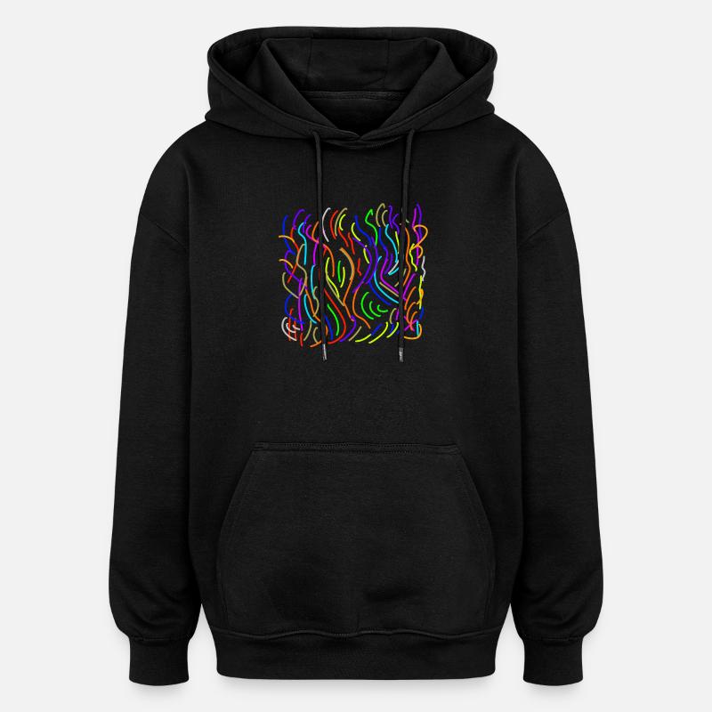 Colour flows on nothing - Oversized Unisex Hoodie - black