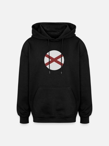 Alabama round flag - Oversized Unisex Hoodie - black