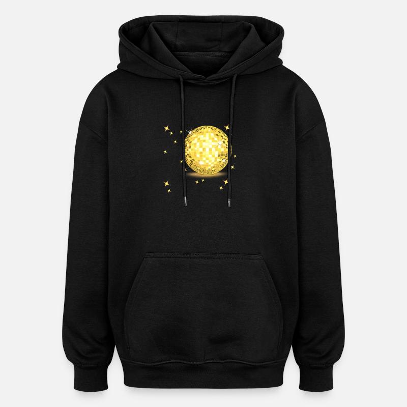 Gyllen diskokule-glamour - Oversized unisex-hettegenser - svart