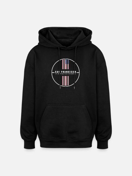 San Francisco Coordinates - Oversized Unisex Hoodie - black