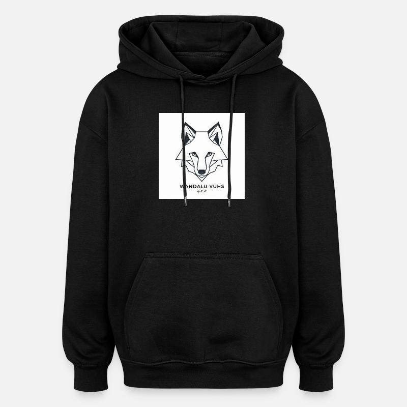Wandalu Vuhs Fox - Sweat à capuche oversize unisexe - noir