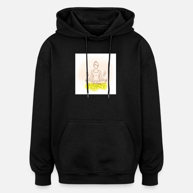 Illustration de la méditation de posture - Sweat à capuche oversize unisexe - noir