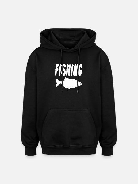 Angling - Oversized Unisex Hoodie - black