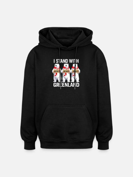 Greenland Polar Bear Trio - Oversized Unisex Hoodie - black