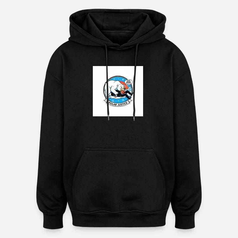 PolarJustice Karikatur - Oversized Unisex Hoodie - Schwarz