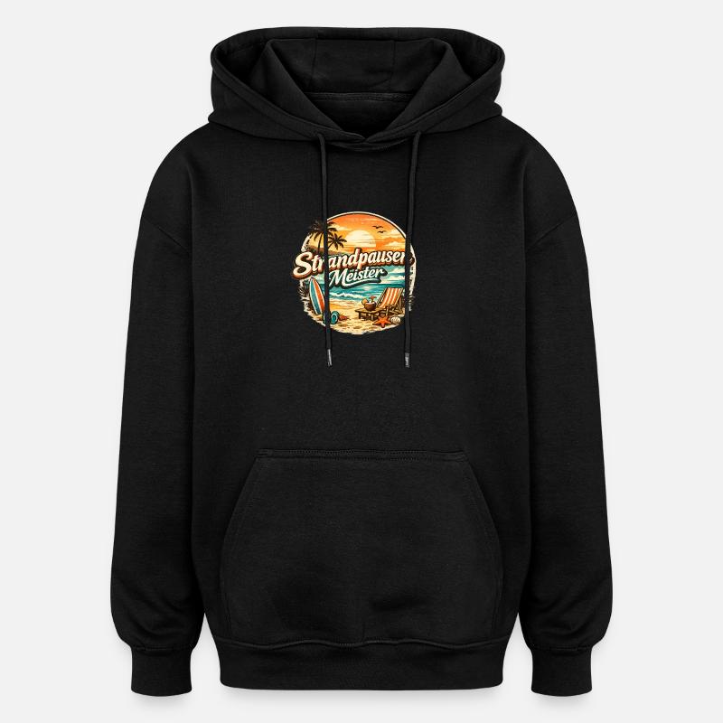 Beach Breaks Master Retro - Oversized Unisex Hoodie - black