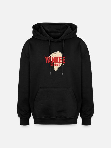 Yankee go Home - Greenland / Grønland  - Oversized Unisex Hoodie - black
