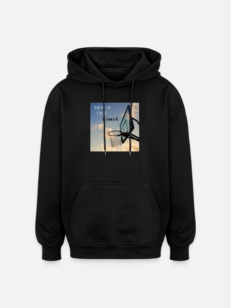 Sky Is The Limit Hoops - Oversized Unisex Hoodie - black