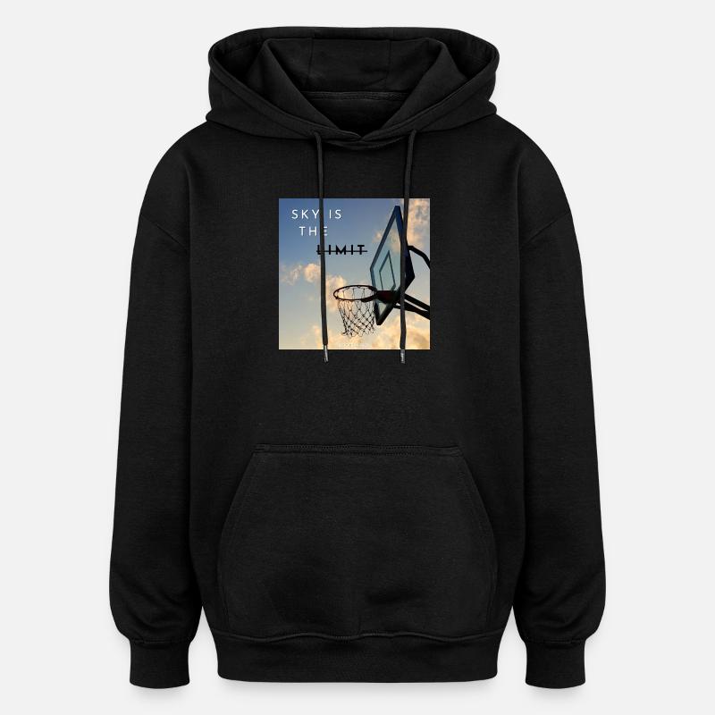 Sky Is The Limit Hoops - Oversized Unisex Hoodie - black