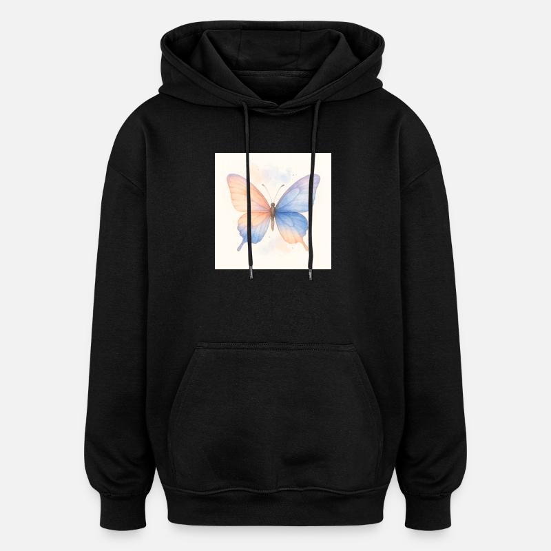 Papillon - Sweat à capuche oversize unisexe - noir