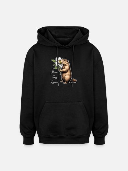 Marmot : Vas-y, renifle, continue - Sweat à capuche oversize unisexe - noir