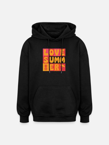 Ich liebe den Sommer - Oversized Unisex Hoodie - Schwarz
