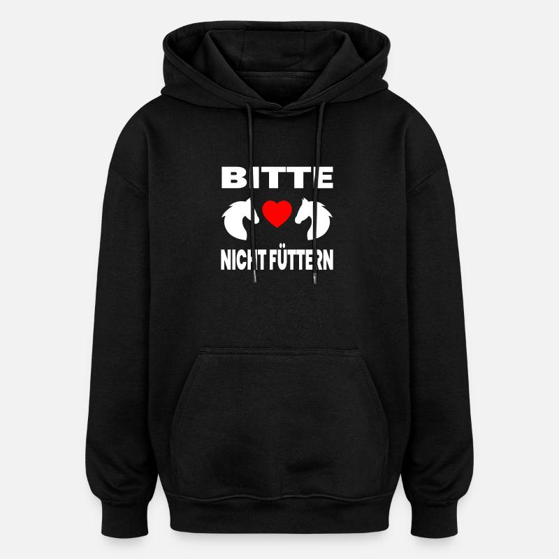 Pferde - Oversized Unisex Hoodie - Schwarz