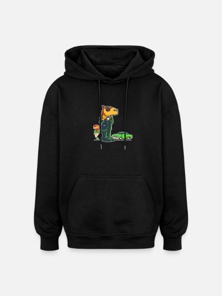 Capybara-Secret Agent - Oversized Unisex Hoodie - black